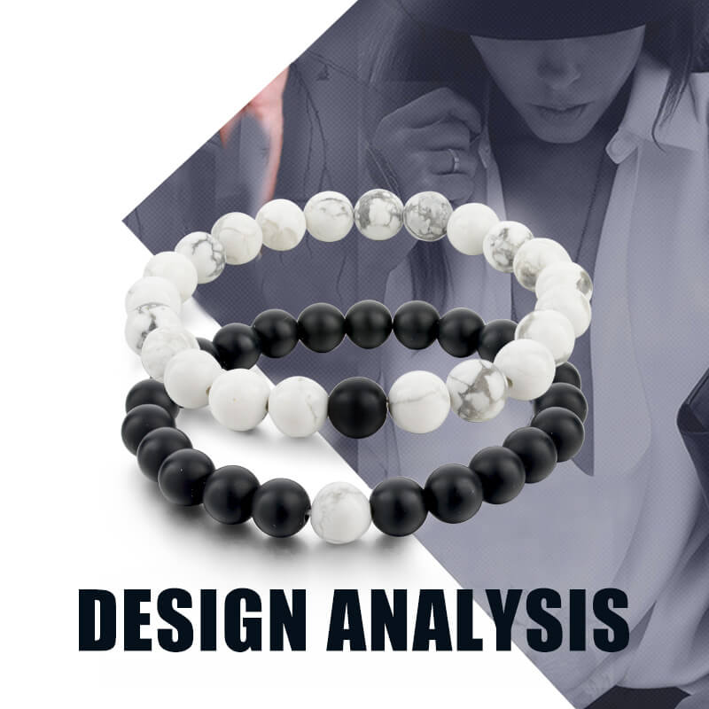 CHICVIE Black and White Natural Stone Distance Bracelets & Bangles for Women Men Strand Lovers Gifts Jewelry Bracelets SBR160101 2