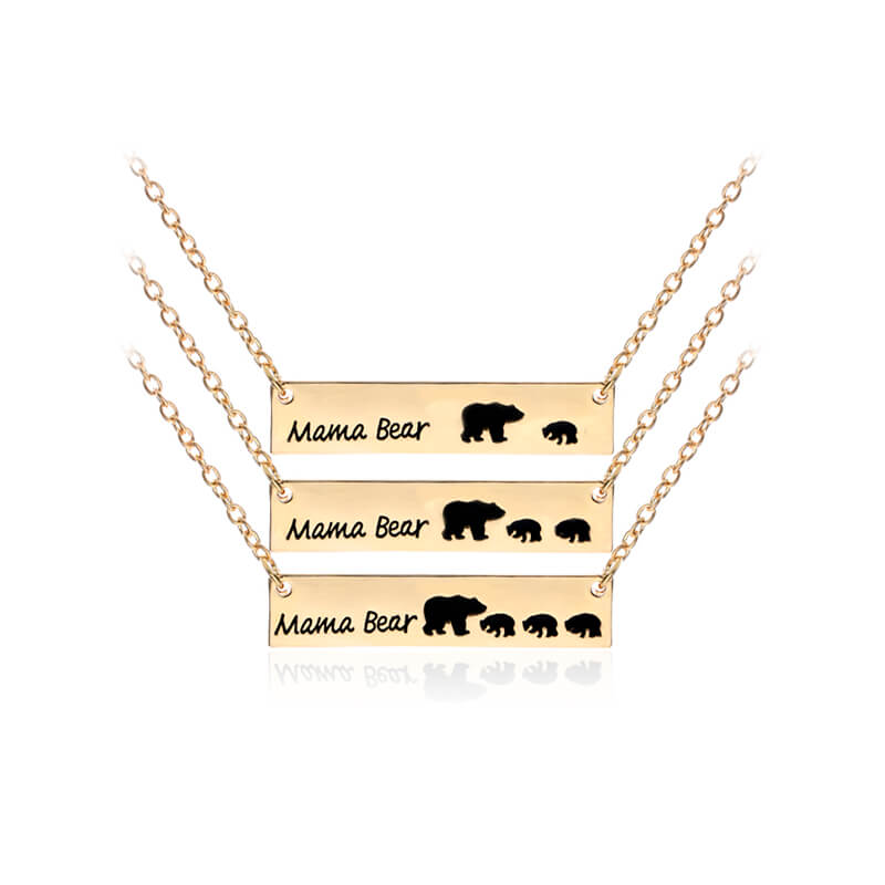 Papa Bear Mama Bear Pendant Necklace Gifts for Mom Dad Valentine's Day Gift For Wife Jewelry Mother's Day Birthday Remembrance 1