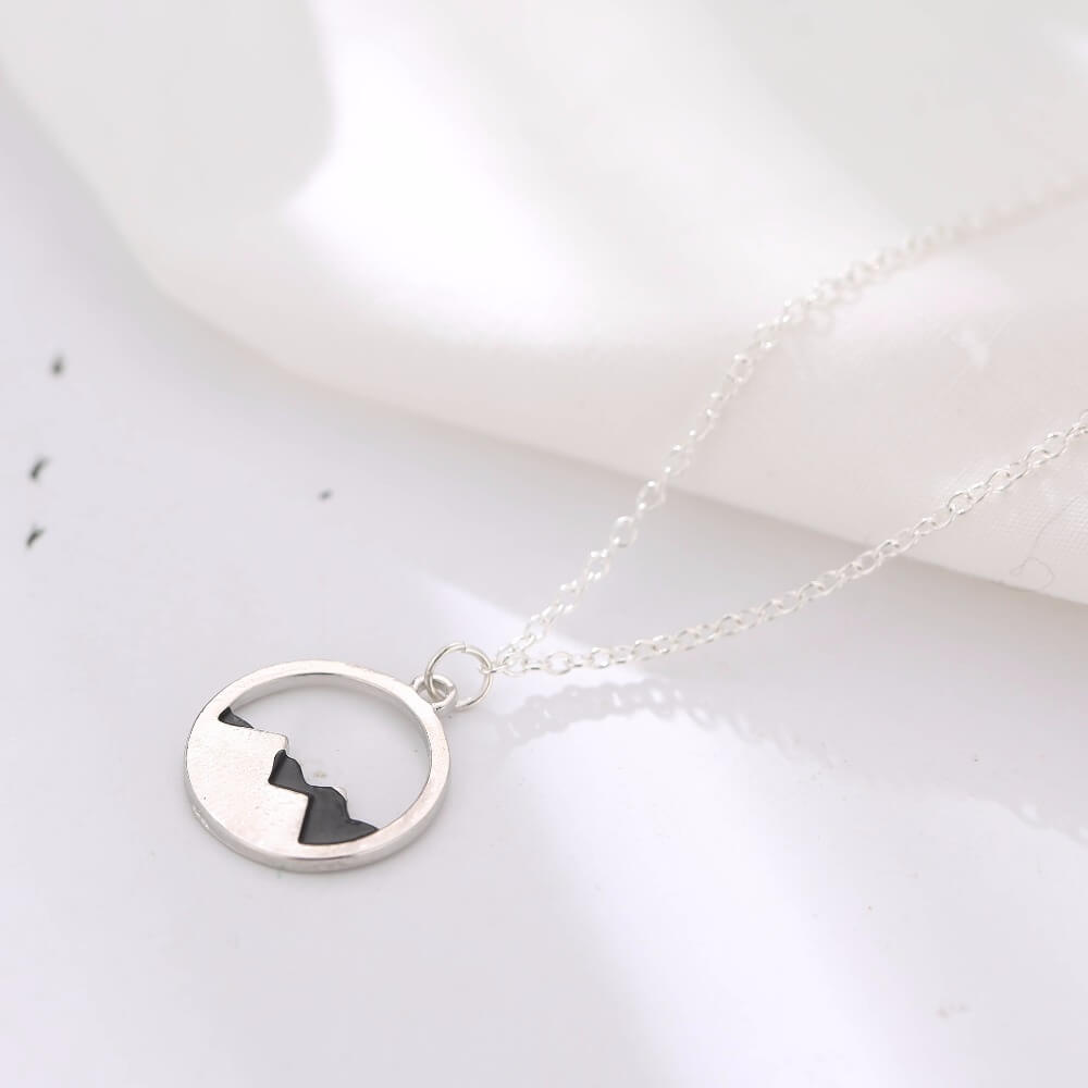 Daisies Gold/Silver Minimalist Mountain Top Pendant Mountain Necklace Hiking Outdoor Travel Jewelry Mountains Climbing Gifts 2