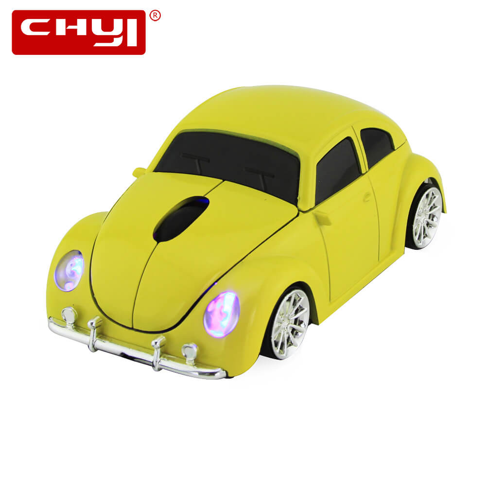 CHYI Wireless Computer Mouse Gamer Cool Beetle Car Shape Mice 1600DPI Optical Gaming Mause With USB Receiver For PC Laptop Gift