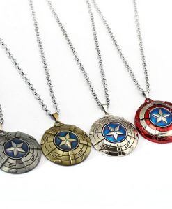 Captain America Necklace The Avengers Rotatable Pendant Fashion Stainless Steel Chain Necklaces Gift Jewelry Accessories