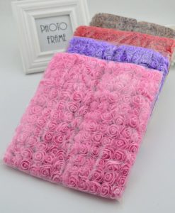 144pcs artificial MINI foam roses flowers for home Wedding Decora diy needlework bride wreath gift box fake Flower Bouquet