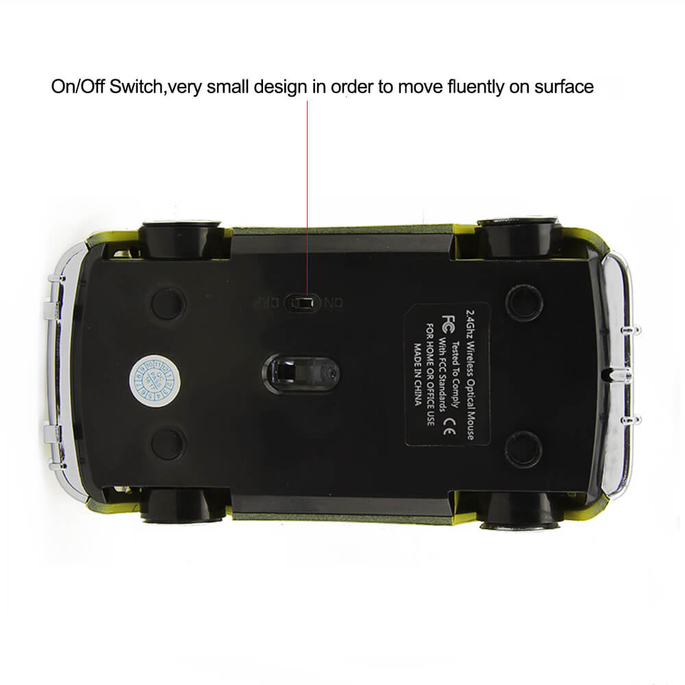 CHYI Wireless Computer Mouse Gamer Cool Beetle Car Shape Mice 1600DPI Optical Gaming Mause With USB Receiver For PC Laptop Gift 4