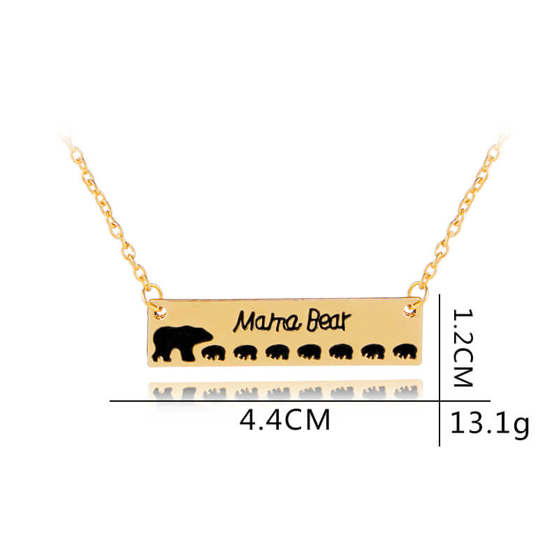 Papa Bear Mama Bear Pendant Necklace Gifts for Mom Dad Valentine's Day Gift For Wife Jewelry Mother's Day Birthday Remembrance 4