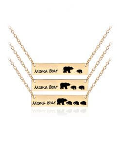 Papa Bear Mama Bear Pendant Necklace Gifts for Mom Dad Valentine's Day Gift For Wife Jewelry Mother's Day Birthday Remembrance