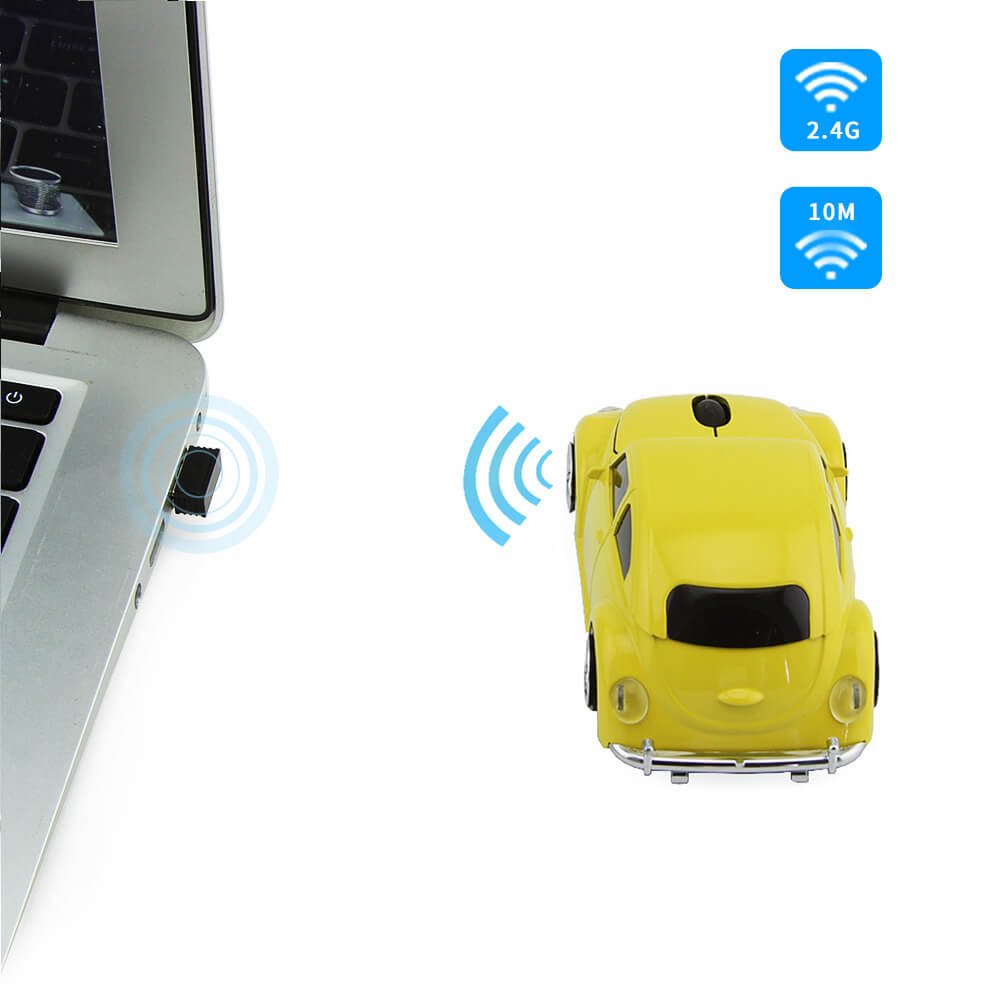 CHYI Wireless Computer Mouse Gamer Cool Beetle Car Shape Mice 1600DPI Optical Gaming Mause With USB Receiver For PC Laptop Gift 5