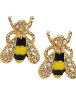 1Pair/set Fashion Cute Women Lady Girl New Hot 17 Lovely Popular Small Bee Crystal Insect Stud Earrings Gift
