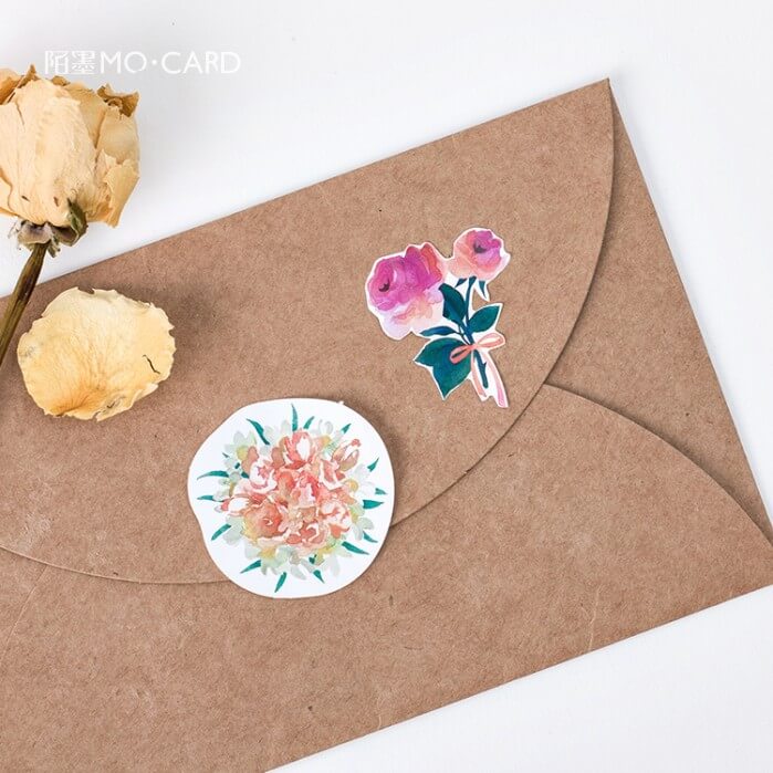 45 pcs/pack Blooming Flower Decorative Stickers Adhesive Stickers DIY Decoration Craft Scrapbooking Stickers Gift Stationery 4