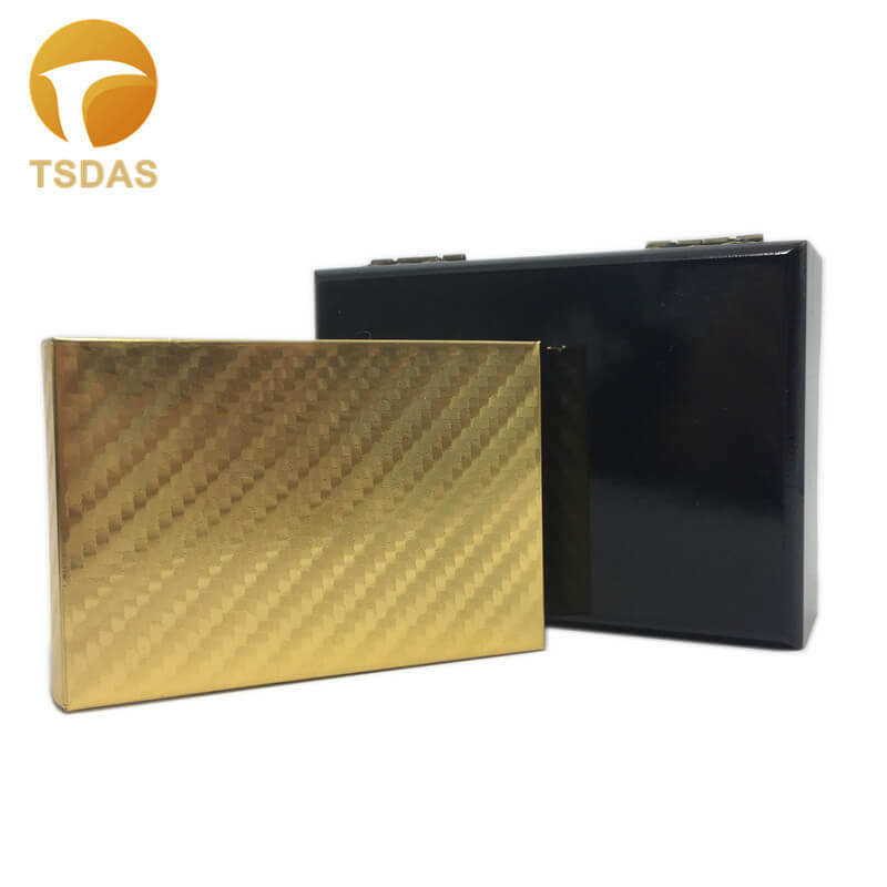 Golden Foil Plated Normal Playing Cards Poker 52 Cards 2 Jokers Special Unusual Birthday Gift Poker With Black Wooden Box 3