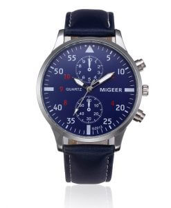 Famous Brand MIGEER Men Watches 18 Relogio Masculino PU Leather Band Clock Quartz Wrist Watch Montre Homme Marque De Luxe Gift