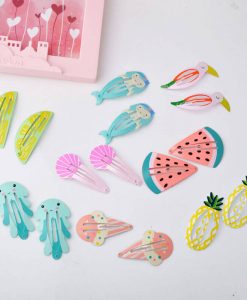 2pcs Cute Girls Baby Kids Children Hair Accessories Slides Snap Hair Clips Gift YYXUAN A9