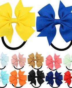 Fashion 1pc Colorful Ribbon Bow Elastic Hair Bands Colors Cute Rope Hair Accessories Gift